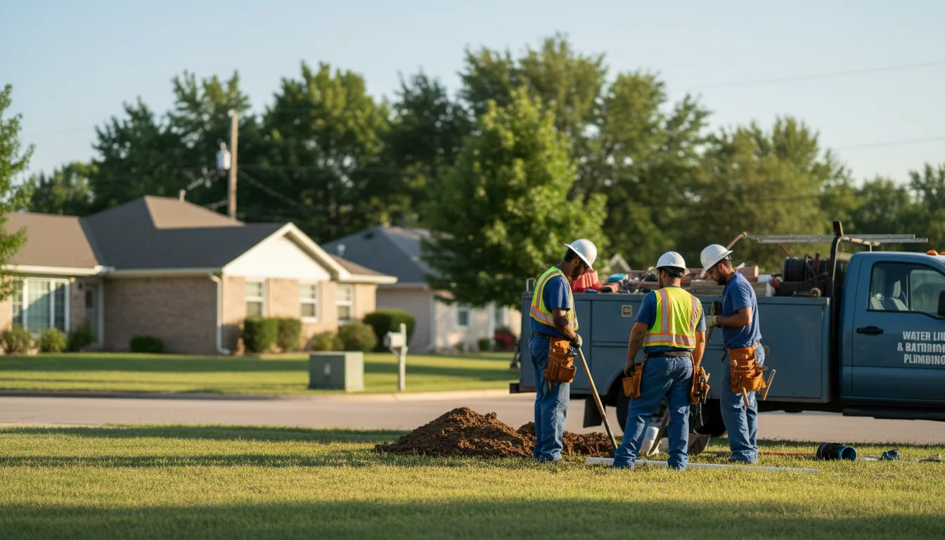 Residential water line and bathroom plumbing service in Rolla, KS